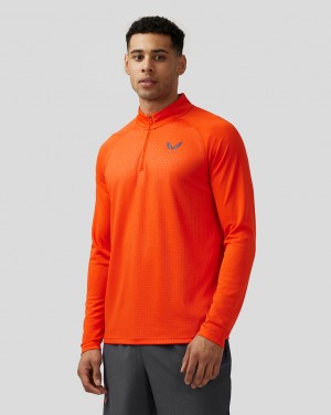 Castore Adapt Quarter Zip Top Koyu Turuncu | RH8693542