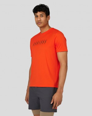 Castore Flow Short Sleeve Graphic T-Shirt Koyu Turuncu | YI6412983