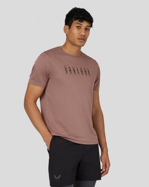 Castore Flow Short Sleeve Graphic T-Shirt Peach Clay | MP9301685