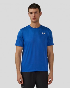 Castore Flow Short Sleeve Knit T-Shirt Kraliyet Mavisi Mavi | KF5413209