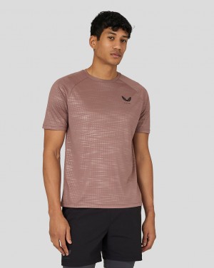 Castore Flow Short Sleeve Printed T-Shirt Peach Clay | OM7035182