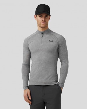 Castore Golf Body Mapped Seamless Quarter Zip Top Steel | TB8463215
