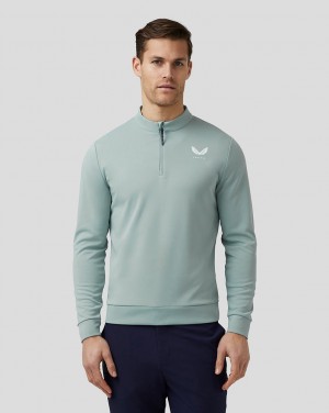Castore Golf Club Classic Quarter Zip Top Mavi | NX3920751