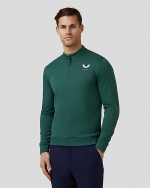 Castore Golf Club Classic Quarter Zip Top Yeşil | NJ0214835