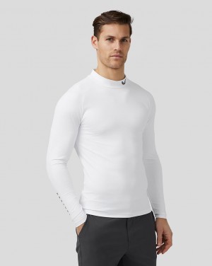 Castore Golf Long Sleeve Mock Neck Base Layer Beyaz | KL3965078