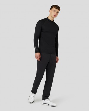 Castore Golf Long Sleeve Mock Neck Base Layer Siyah | QK5863192