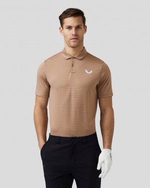 Castore Golf Yarn Dye Stripe Polo Clay | VM7293508