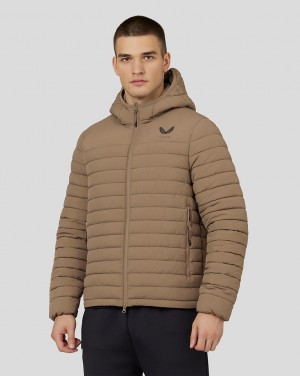 Castore Hooded Puffer Jacket Mushroom | QM0315267
