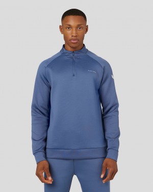 Castore Scuba Program Long Sleeve Aeroscuba 1/4 Zip Funnel Top Mavi | DZ2657391